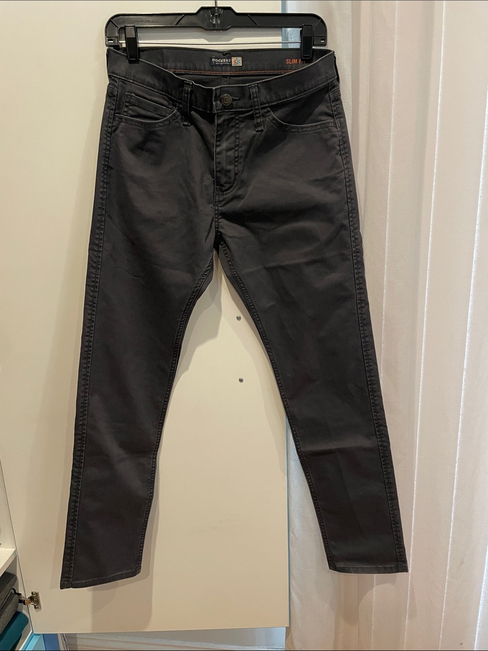 Dockers Men's Slim Fit 5-Pocket Twill Pants - Charcoal Grey